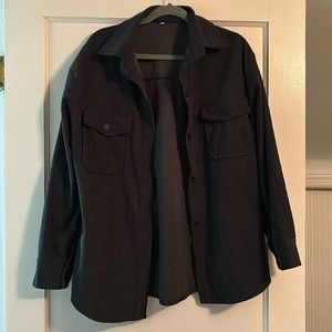 Navy corduroy shirt jacket